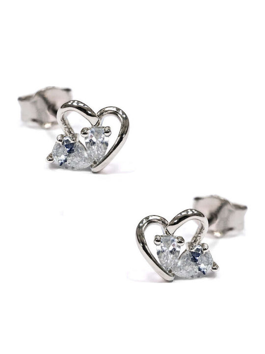 Silvenza Silver Heart Stud Earrings