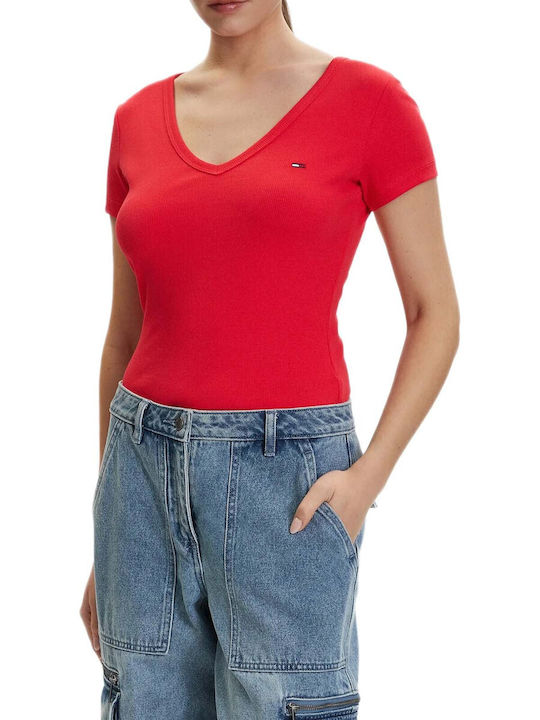 Tommy Hilfiger Γυναικείο T-shirt Κόκκινο