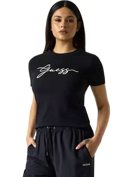 Guess Γυναικείο T-shirt Μαυρο