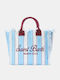 MC2 Vanity Beach Bag Made Of Light Blue Canvas
