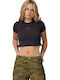 Women's T-shirt Floral Black