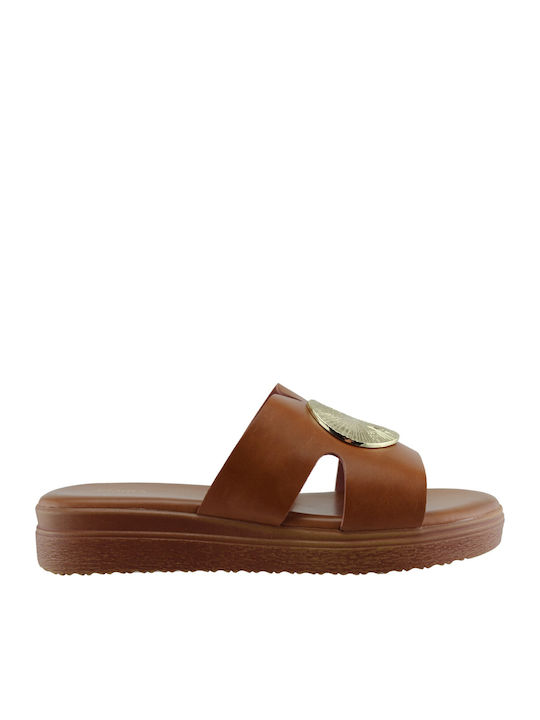 Adam's Shoes Γυναικεία Σανδάλια Flatforms Ταμπά
