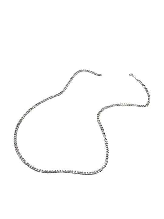 Chain Neck 925 Silver Unisex 60 Centimeters Length Diamond Cut Groumette 4 Millimeters Thickness White Rhodium Plating Nickel Free Tribute 0030021905 /silver 0030021905