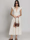 Sommer Midi Damenkleid Beiges