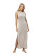 Sommer Maxi Kleid mit Tränen Beiges