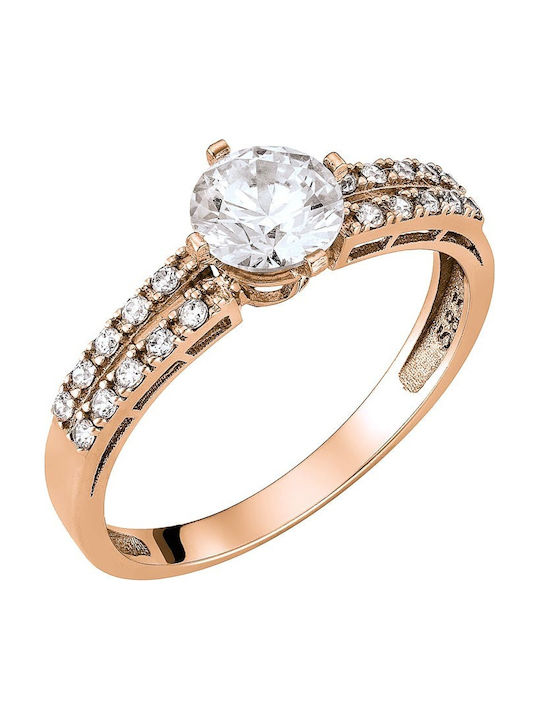 Ioannis Kosmima Single Stone Ring in 14K Rose Gold with Zircon
