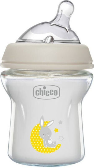 Chicco Γυάλινο Μπιμπερό Κατά των Κολικών με Θηλή Σιλικόνης για 0+ μηνών Rabbit 150ml