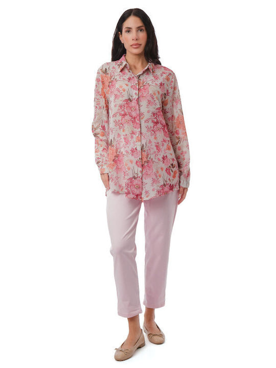 Rosa Baumwoll-Set Damen Hosen