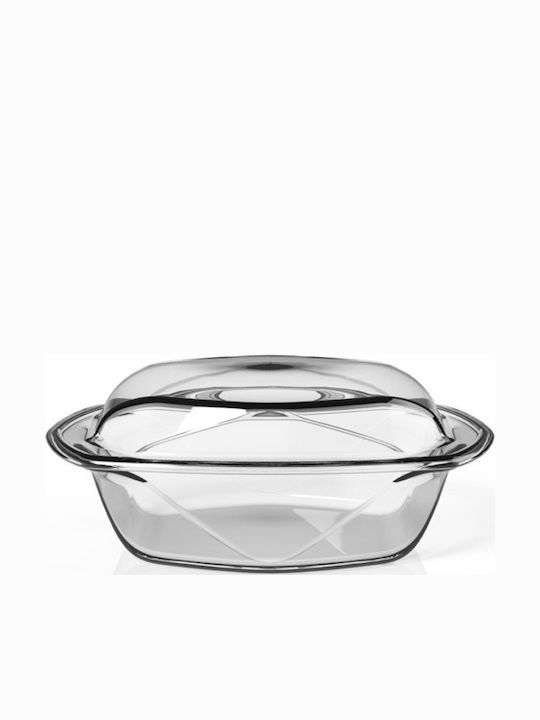 Vidivi Chef Cratiță Olandeză Rectangulară din Sticlă cu Capac din Sticlă 25x16cm