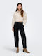 Women's Chino Cotton Black Trousers