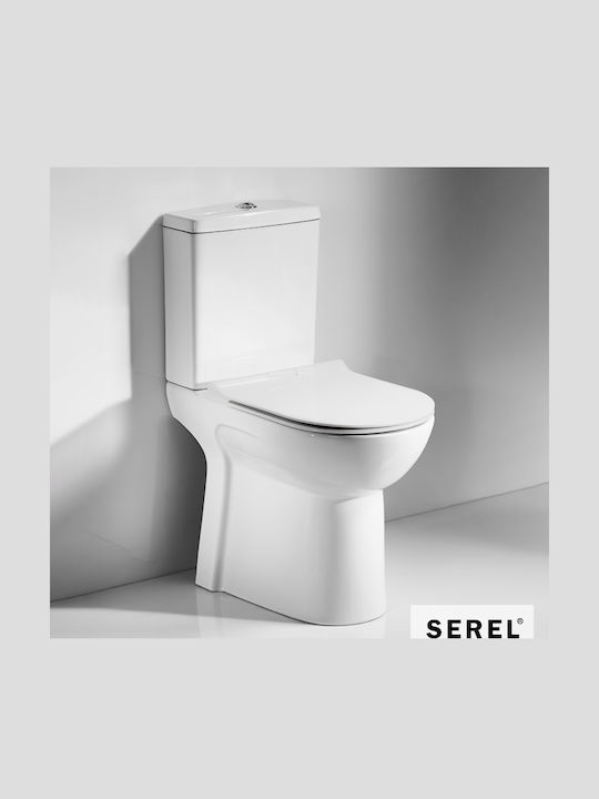 Serel Senior Λεκάνη Κρεμαστή με Slim Κάλυμμα Soft Close Λευκή