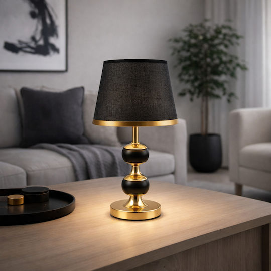 ForHome Μεταλλικό Πορτατίφ για Ντουί E27 με Μαύρο Καπέλο και Χρυσή Βάση