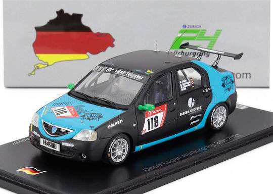 Model Metalic Dacia Logan Team Swiftwing.de N118 24h Nurburgring 2021 O Kriese M Lachmayer M Charoudin 1:43 Negru Albastru Scânteietor