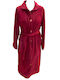 Nina Club Winters Damen-Bademantel Burgundisch