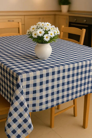 Τραπεζομάντηλο Plaid Blue 140x220εκ.