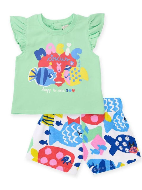 Kids Set with Shorts Summer 2pcs Green