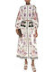 Midi Φούστα Floral Cream