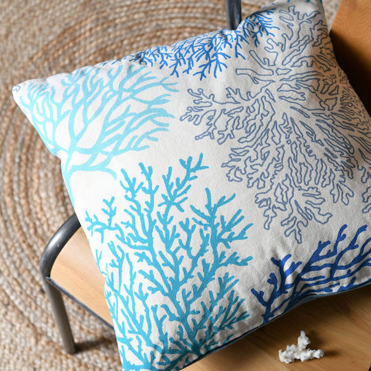 Μαξιλάρι Καναπέ S-f Tahiti από 100% Βαμβάκι Turquoise 40x40εκ.