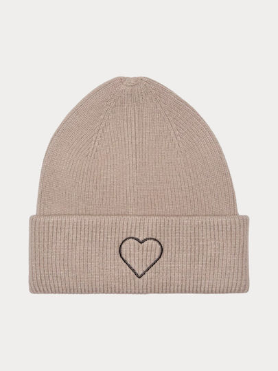 Beanie Γυναικείος Σκούφος με Rib Πλέξη σε Μπεζ χρώμα