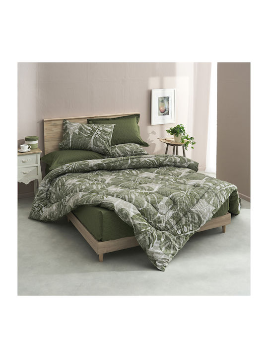 Charalambidis Textiles Όαση Σετ Σεντόνια Υπέρδιπλα 220x260εκ. Πράσινο (4τμχ)