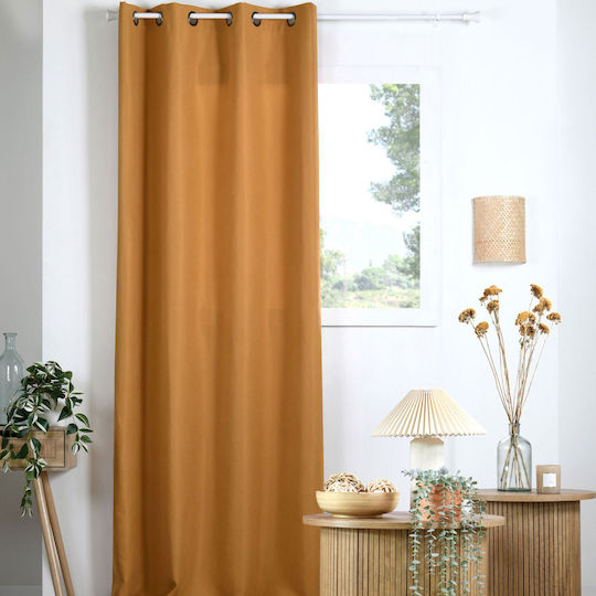 Κουρτίνα με Τρουκς Milton Mustard 135x240εκ.
