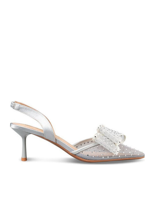 Envie Shoes Γόβες με Λεπτό Μεσαίο Τακούνι Ασημί