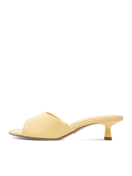 Tamaris Mules in Patent Leather with Heel in Ye...