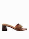 Mules with Heel in Brown Colour