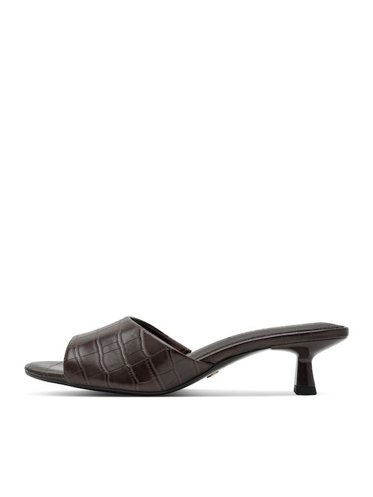 Tamaris Leather Mules with Low Heel in Brown Co...