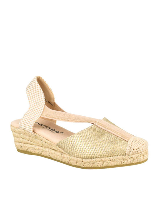 Sommer Damenplattformen Im Stil Espadrilles Gold