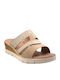 Anatomische Damenplattformen in Stil Pantoffeln Beige