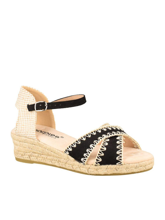 Amarpies Platforme Dama Tip Espadrile Negre