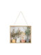 Wall Frame Natural Wood 4 Mini Pots Dried Flowers 30 × 6 × 24 Cm