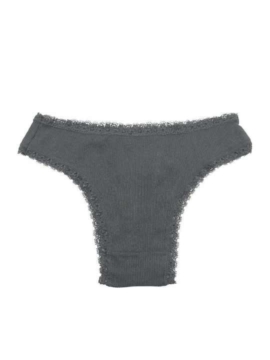 Hand's Foner Cotton Women's Brazil with Lace Black