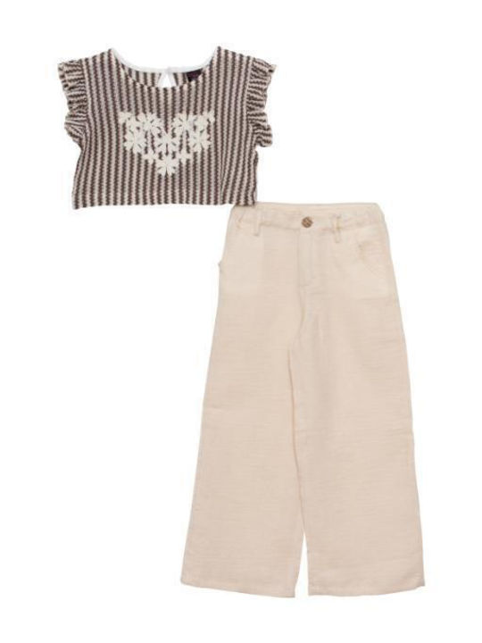 Restart Kids Set with Beige Pants 2 Pieces