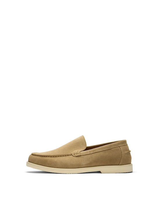 Selected Suede Men's Loafers in Beige Colour