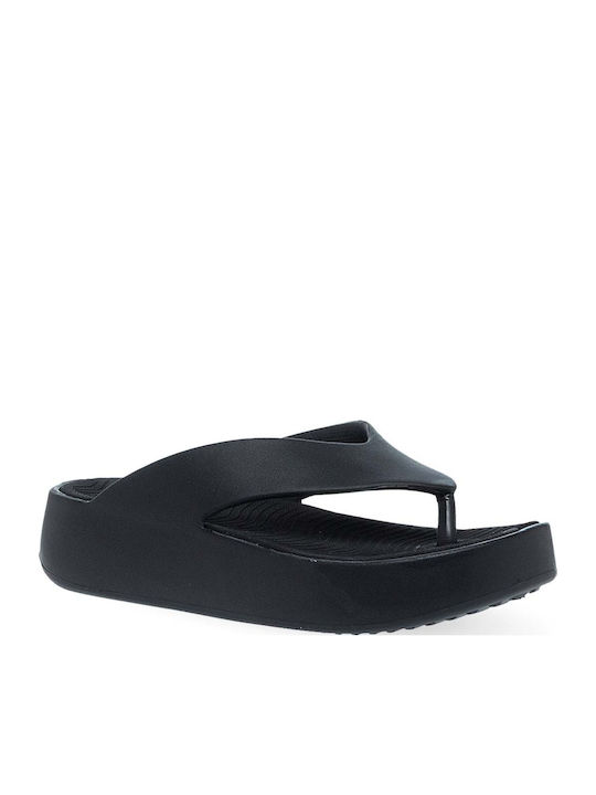 Flip Flops With Platform In Black Colour