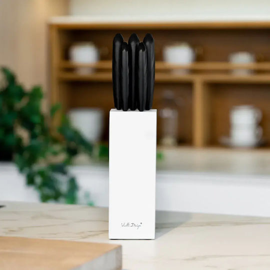 Vialli Design Knives Stand Made of Stainless Steel 6 Pieces