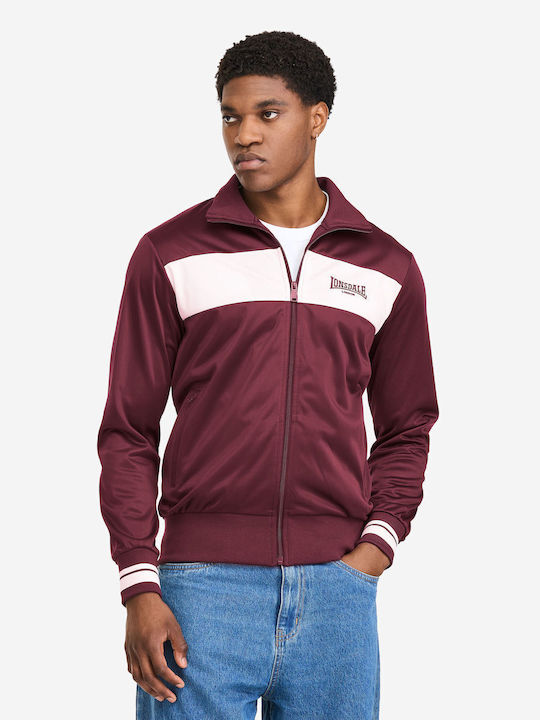 Lonsdale Cardigan Burgundy/Ecru