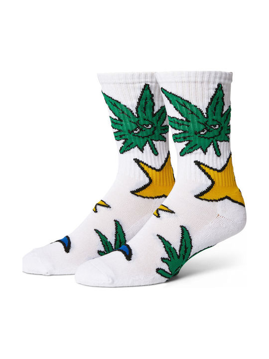 HUF Зелени Buddy Star Sign Мъжки Чорапи Бели