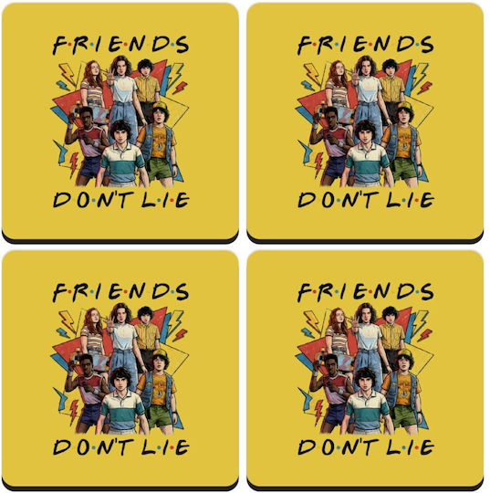 Koupakoupa Friends Dont Lie Сервизи За Чаши Дървено 4 Бройки