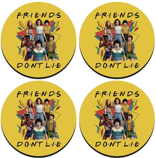 Koupakoupa Friends Dont Lie Заоблени Сервизи За Чаши Дървени 4 Бройки