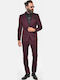 Winter Men's Suit with Slim Fit Burgundy