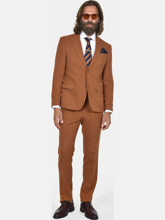 Winter Men's Suit with Slim Fit Camel