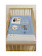 Set Baby Crib Cotton Blue Sheets 100x150cm 3 Pieces