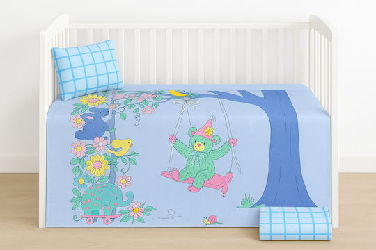 Blue Baby Sheets Set 100x150cm Blue Baby Sheets Set 100x150cm