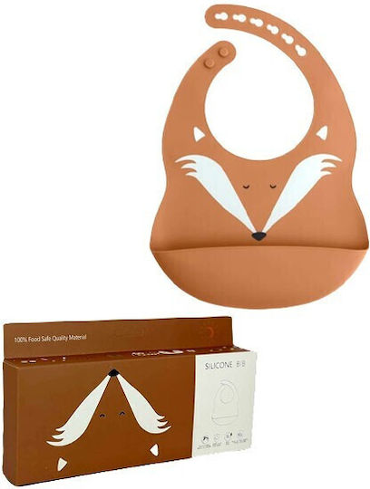 Waterproof Silicone Baby Bib Brown