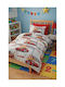 Kinderbettlaken Set aus Baumwolle und Polyester Rot Auto 160x240cm 3 Stück