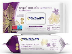 Sensimed Υγρή Πετσέτα Καθαρισμού Xl Με Καπάκι 30x20cm 80τμχ. Monoi