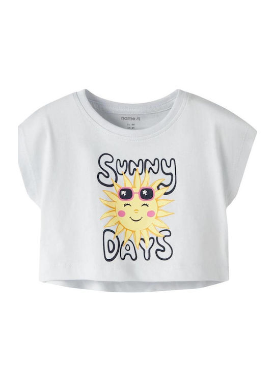 Name It Παιδικό Crop Top Κοντομάνικο Σιελ